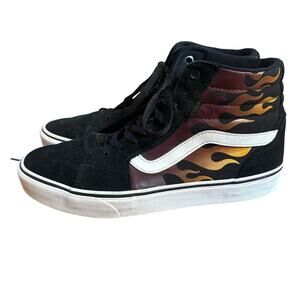 VANS Filmore black suede flame‎ high top lace mens sneakers SIZE 9